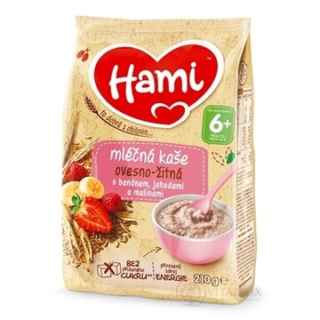 Hami mliečna kaša ovseno - ražná s banánom, jahodami a malinami (od ukonč. 6. mesiaca) 1x210 g obrázok